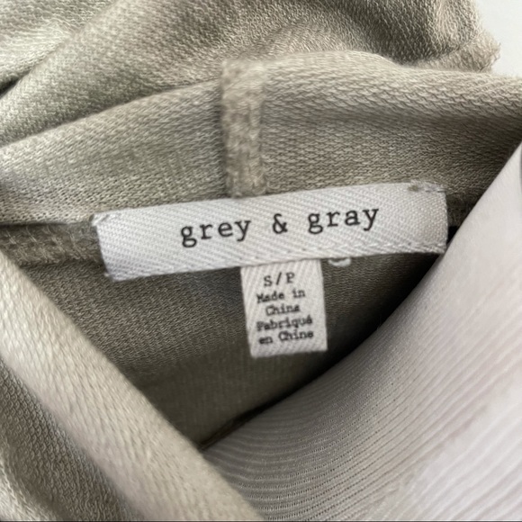 Grey & Gray Stars Green Cotton Rayon Hoodie Size S/P - Picture 5 of 5